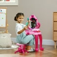 thumbnail image 1 of Qaba Kids Vanity Set with Mirror and Stool, Girls Makeup Table with Light and Sound, 15 Accessories, Pretend Play Set with Hair Dryer, Pink, 1 of 9