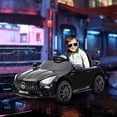 thumbnail image 1 of Qaba Mercedes-Benz AMG GTR Licensed 12V Kids Ride on Car with Remote Control, Soft Start, LED Lights, Music Horn & 3 Speeds for 3-6 Years, Black, 1 of 9