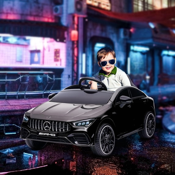 Qaba Mercedes-Benz AMG Licensed 12V Kids Ride on Car w/ Remote, Black