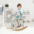 thumbnail image 1 of Qaba Rocking Horse, Kids Rocking Animal, Elephant Rocker with Realistic Sounds, Plush Ride on Toy for Years 2-4, Gray, 1 of 9
