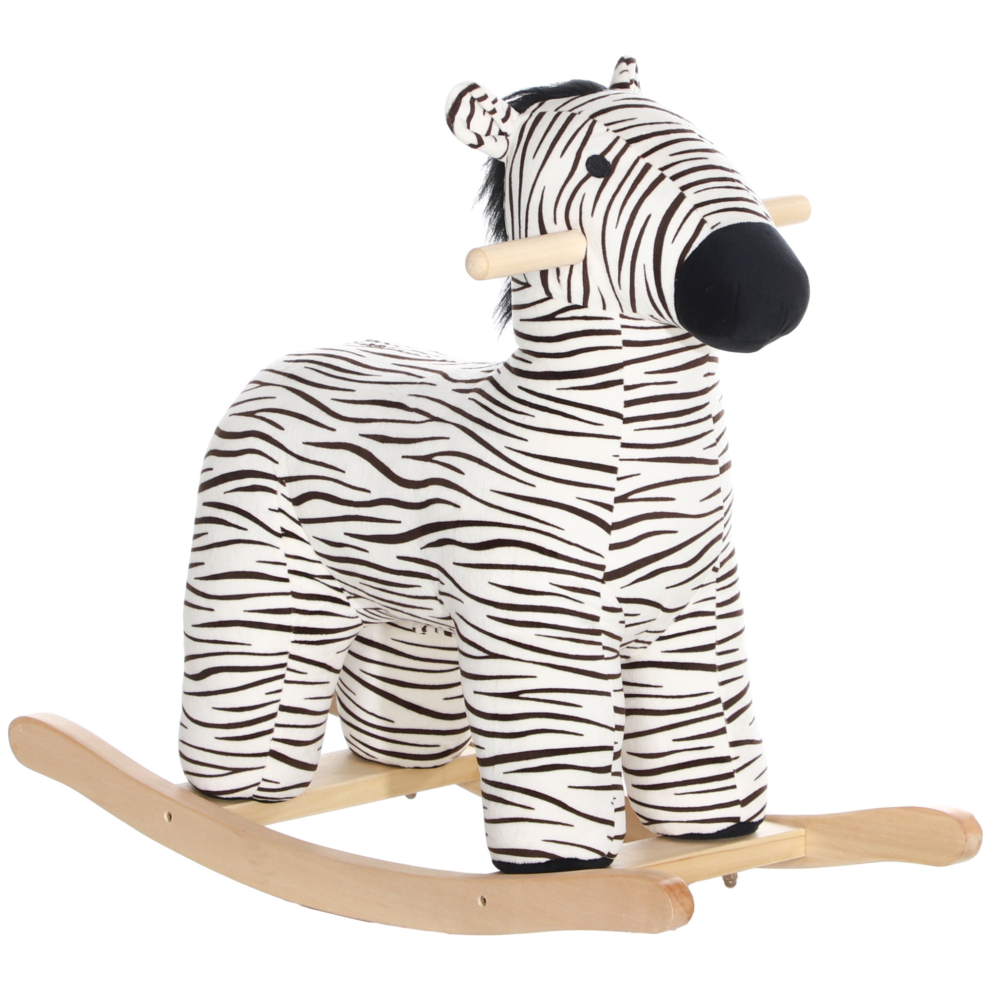 Qaba Rocking Horse, Kids Rocking Animal, Zebra Shaped Ride on Horse ...