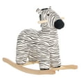 thumbnail image 1 of Qaba Rocking Horse, Kids Rocking Animal, Zebra Shaped Ride on Horse with Realistic Sound for Boys & Girls 2-4 Years, Black, 1 of 9