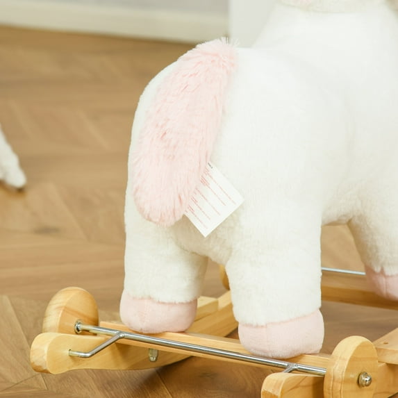 Qaba Rocking Horse Ride-On Unicorn, 3-6 Year Olds, White