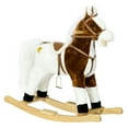 thumbnail image 1 of Qaba Rocking Horse with Sound, Ride on Horse with Saddle, Toddler Rocker, Gift for 3-8 Year Old, Brown, 1 of 9