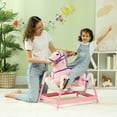 thumbnail image 1 of Qaba Spring Rocking Horse, Kids Ride on Horse, Plush Horse Ride-on with Sounds, Foot Stirrups, Saddle & Reins, Pink, 1 of 9