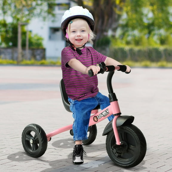 Qaba 3-Wheel Recreation Ride-On Toddler Tricycle with Bell Indoor / Outdoor, Pink