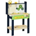 Qaba Wooden Kids Tool Bench with 27 Piece Tool Kit, Construction Work