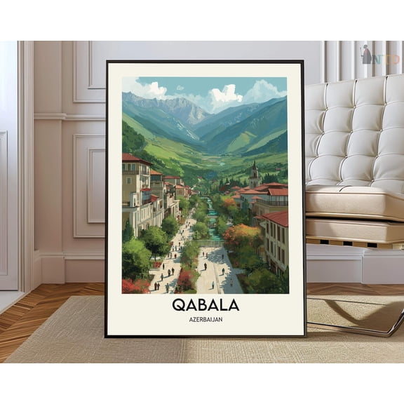 Qabala Azerbaijan Caucasus Mountains Poster, Unframed Canvas 16x20in