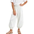 thumbnail image 1 of Qabnzmfo Cotton Pants for Kids Girls Elastic Waist Loose Fit Lounge Trousers Breathable Lightweight Summer Beach Vacation Pants, 1 of 5
