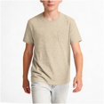 thumbnail image 1 of Qabnzmfo Kids Boys Short Sleeve T Shirt Crew Neck Pocket Tee Relaxed Fit Casual Basic Tops,Sizes 5-15 Years, 1 of 6