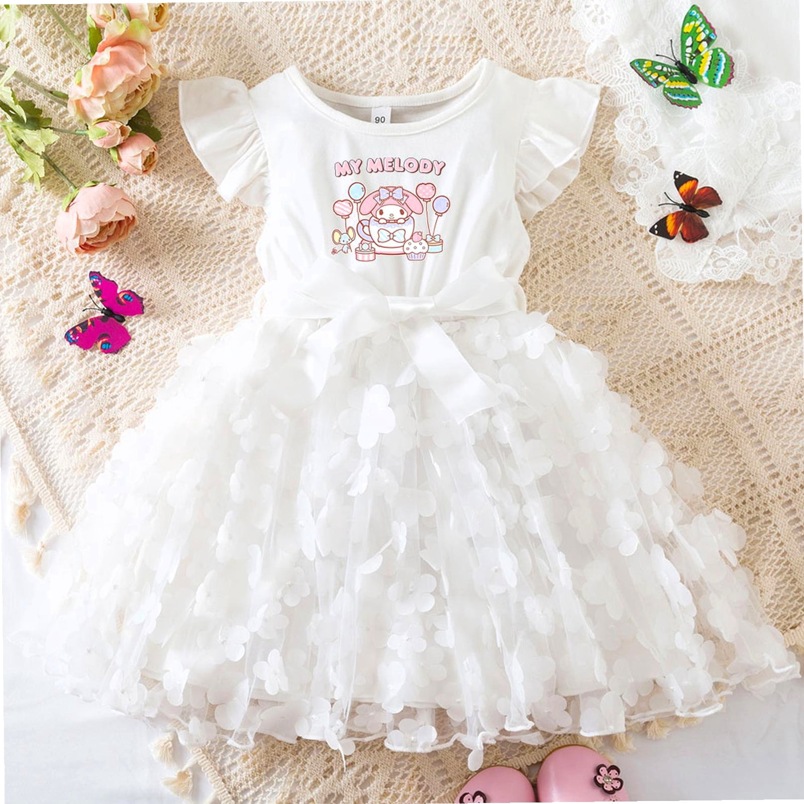 Theme Girls Gemma Pastel Pink Lace Hearts Ruffle Mini Skirt