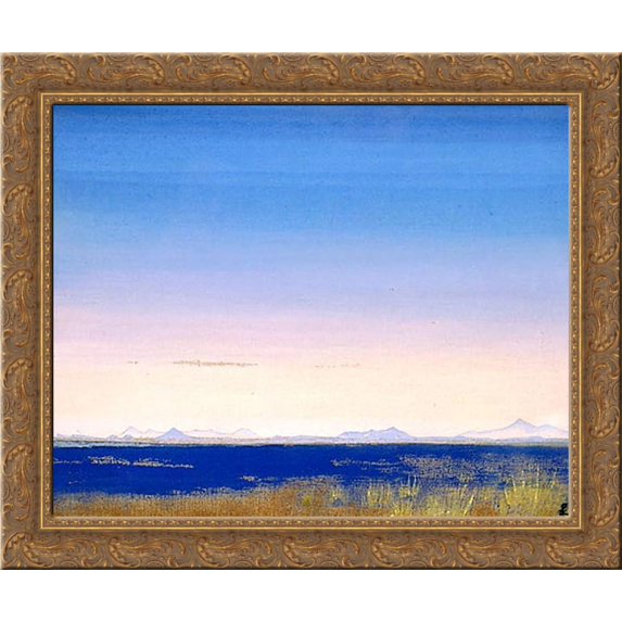 Qaidam 24x20 Gold Ornate Wood Framed Canvas Art by Nicholas Roerich