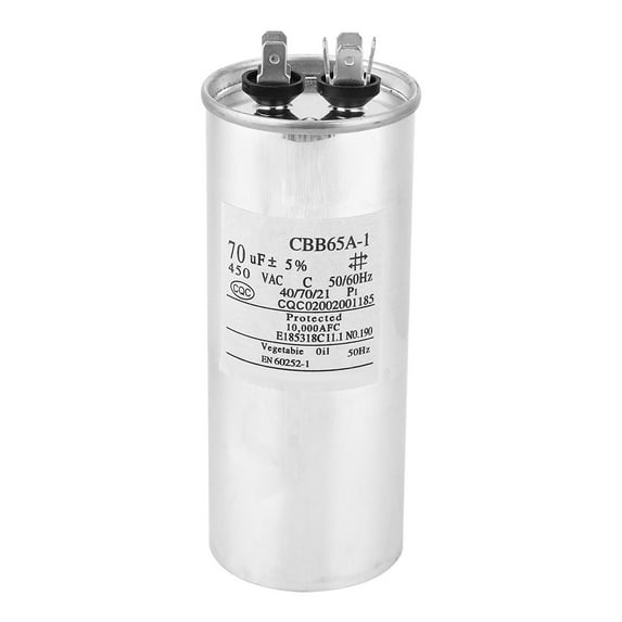 Qalabka 450V 70 uF CBB65 Capacitor, Aluminum Shell, Start & Run, AC Compressor, 125x50mm,