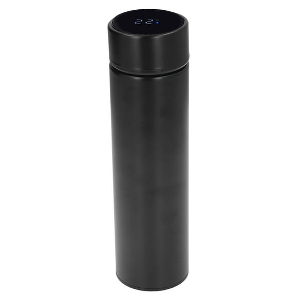 Qalabka BPA-Free Stainless Steel Filtered Water Bottle, LED Display, Reusable, Black
