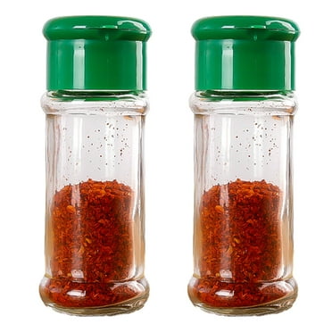 Qalabka Spice Jars,Round Spice Bottles for Kitchen Spice Storage -2 Pieces Yellow,Green-80 ml