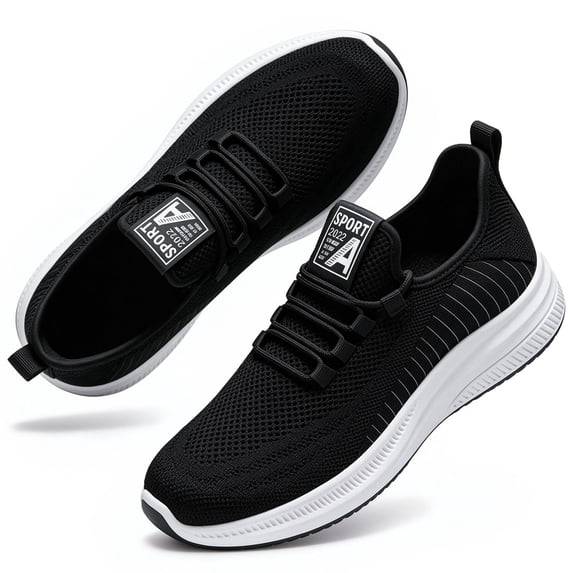 Qaltryn Breathable Mesh Comfort Sneakers for Men Lightweight Walking & Running Shoes with Wide Toe Arch Support, Non-Slip Sole for Gym, Tennis, Workout