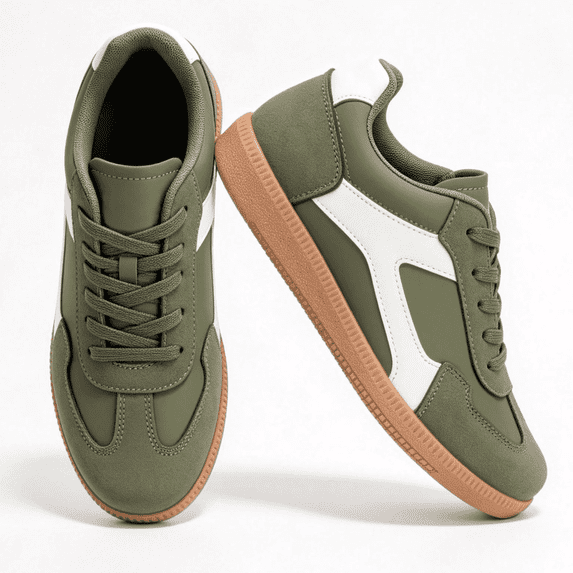 Qaltryn Casual Low-Top Sneakers for Women Lightweight Fashion Retro Sneakers Walking Shoes with Memory Foam Non Slip Womens Sneakers with Anti Slip Sole for Tennis & Daily Walking