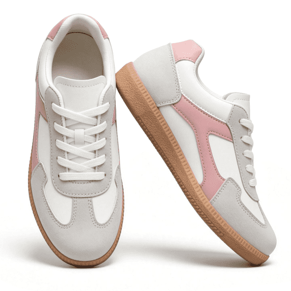 Qaltryn Casual Low-Top Sneakers for Women Lightweight Fashion Retro Sneakers Walking Shoes with Memory Foam Non Slip Womens Sneakers with Anti Slip Sole for Tennis & Daily Walking