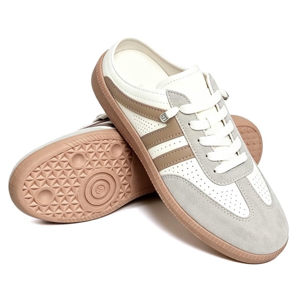 Qaltryn Casual Retro Slip-On Sneakers for Women Comfortable Mules Sneakers with Cushioned Sole for Daily Wear Stylish Sneakers Casual Shoes for Women