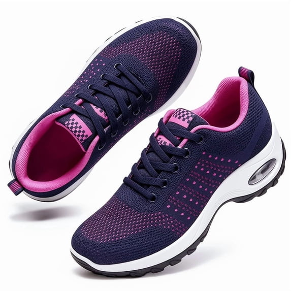 Qaltryn Comfort Sneakers for Women Arch Support Breathable Mesh Sneakers with Slip-Resistant Sole for Casual Walking Shoes