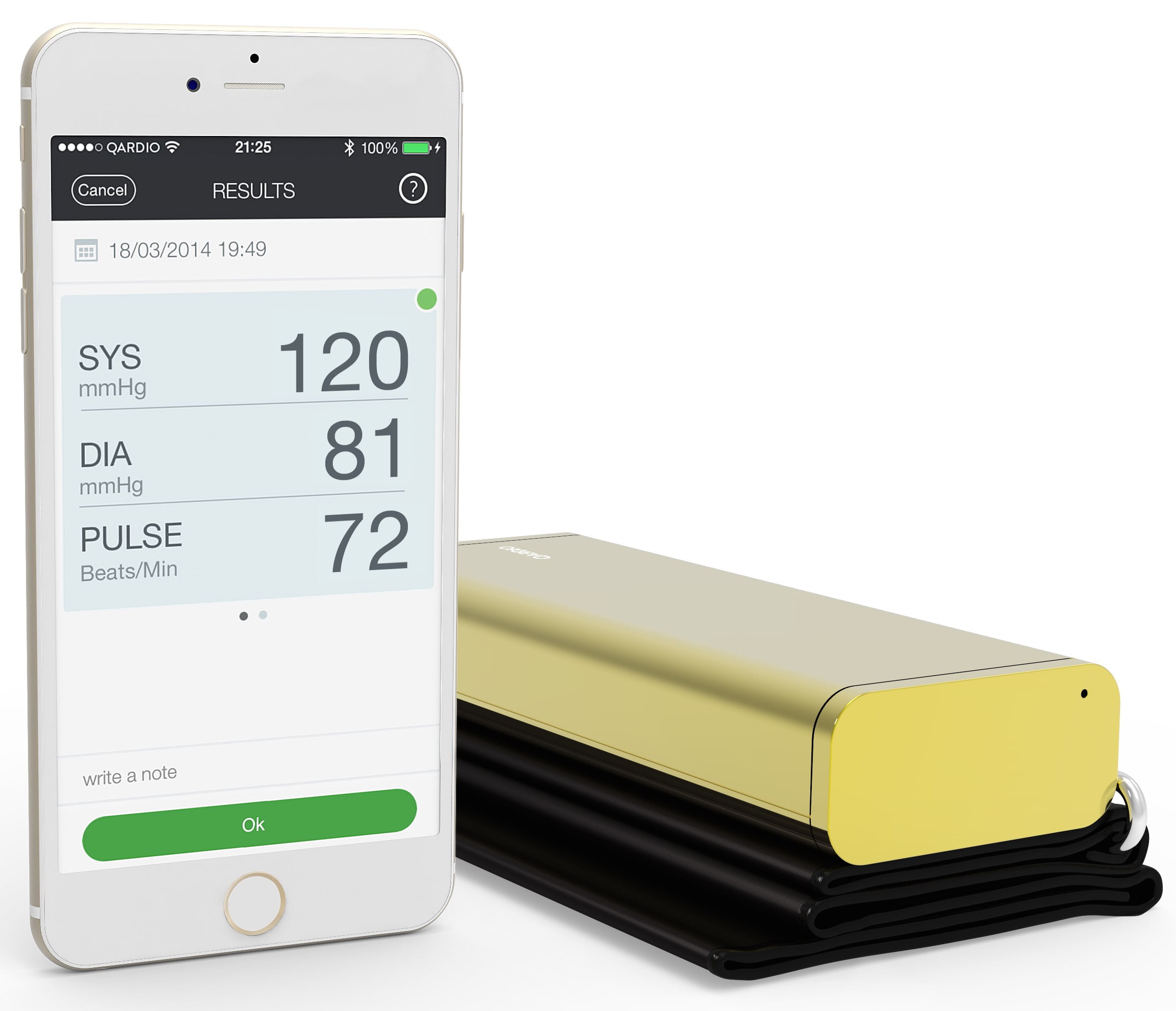 QardioArm Wireless Blood Pressure Monitor - Gold 