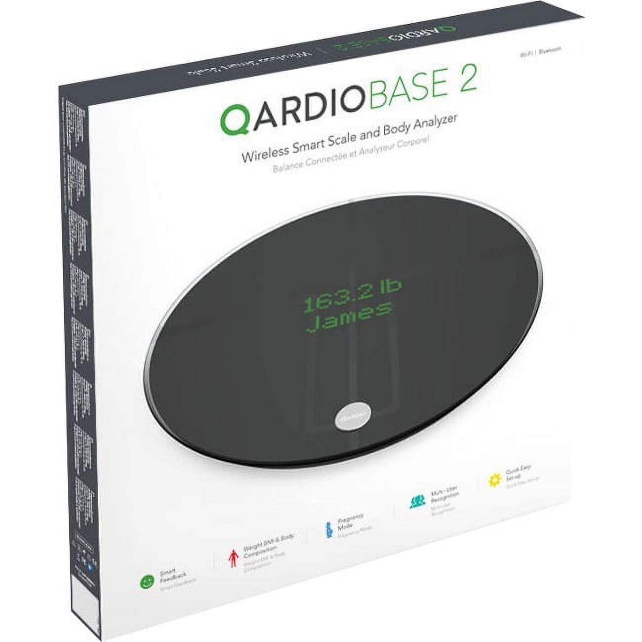 QardioBase 2 Wireless Smart Scale and Body Analyzer - Volcanic Black 