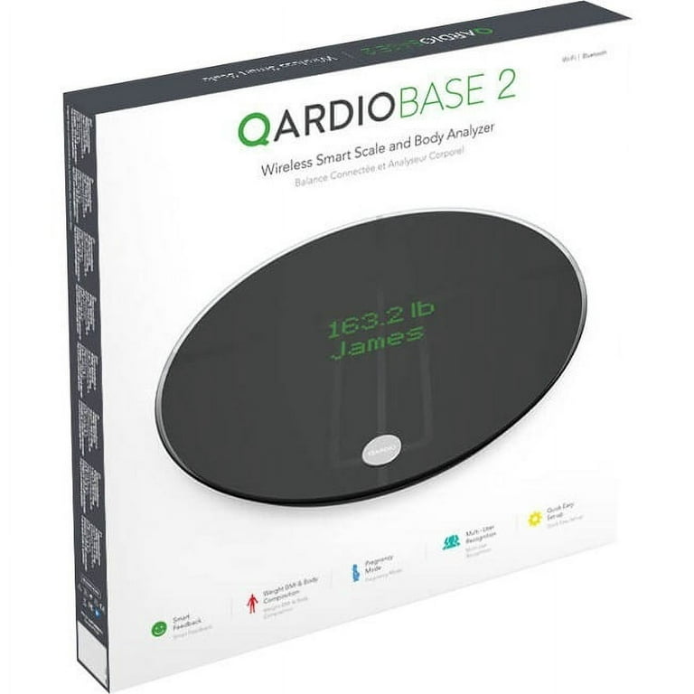 QARDIO QardioBase 2 WiFi Smart Scale & Body Analyzer - Volcanic Black for  sale online