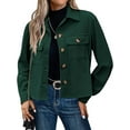 thumbnail image 1 of Qaspx Fashion Jackets for Women Casual Cropped Shackets Fall Button-up Shirts Corduroy Tops, 1 of 7