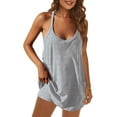 thumbnail image 1 of Qaspx Jumpsuits for Women Sleeveless Spaghetti Strap Rompers Loose Shorts Overalls with Pockets, 1 of 4
