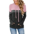 thumbnail image 1 of Qaspx Lightweight Womens Hoodies Color Block Hooded Sweatshirts Long Sleeve Shirts Tops, 1 of 7