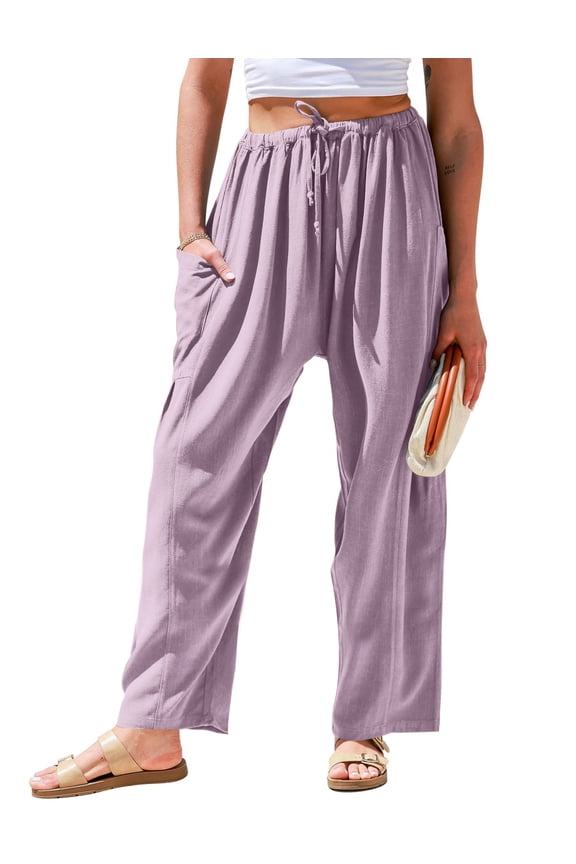 Palazzo Pants for Women Casual Wide-leg Pants Loose Drawstring Sweatpants with Pockets
