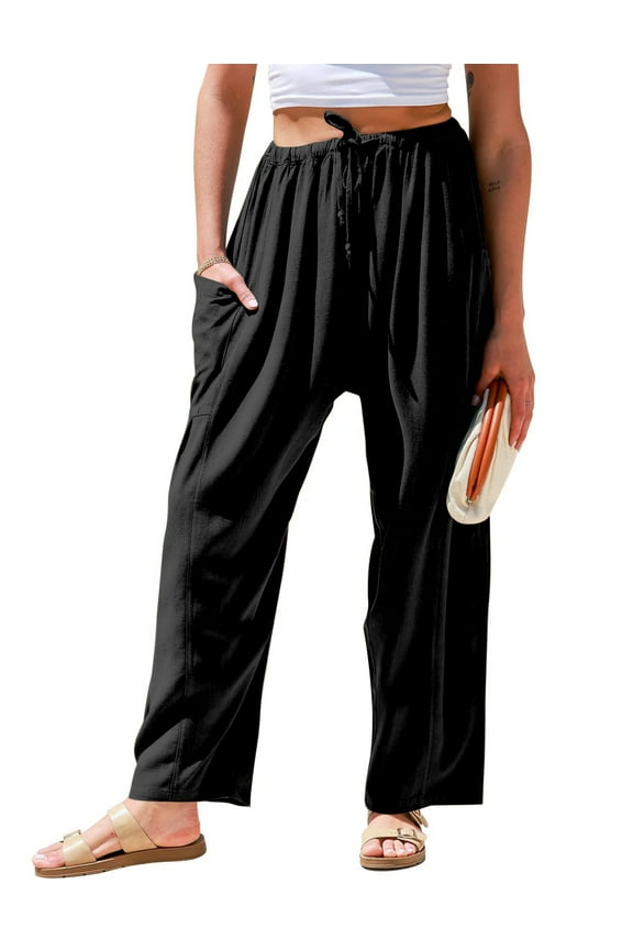 Palazzo Pants for Women Casual Wide-leg Pants Loose Drawstring Sweatpants with Pockets