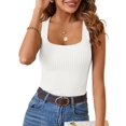 thumbnail image 1 of Qaspx Ribbed Tank Tops for Women Knit Square Neck Sleeveless Tshirts Casual Ladies Tops Summer Tanks, 1 of 4