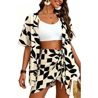 Qaspx Womens Swimsuit Coverups 2 Piece Outfits Summer Beach Sarong Bathing Suit Wrap Skirt