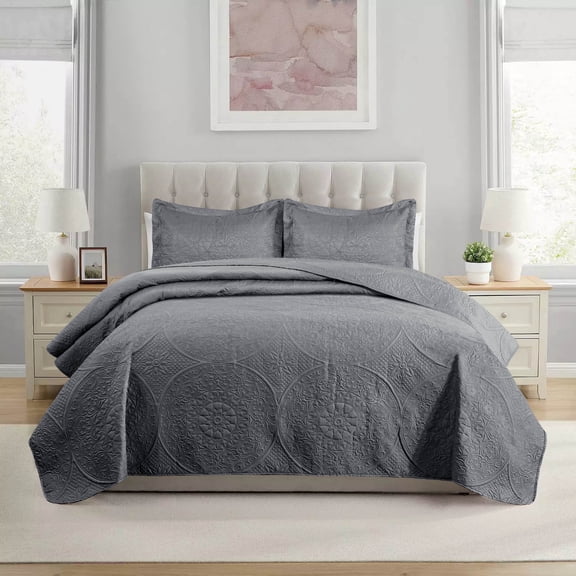 Qatan Twin Summer Quilt Bedspread – Microfiber Coverlet Set (1 Quilt, 1 Pillow Sham)