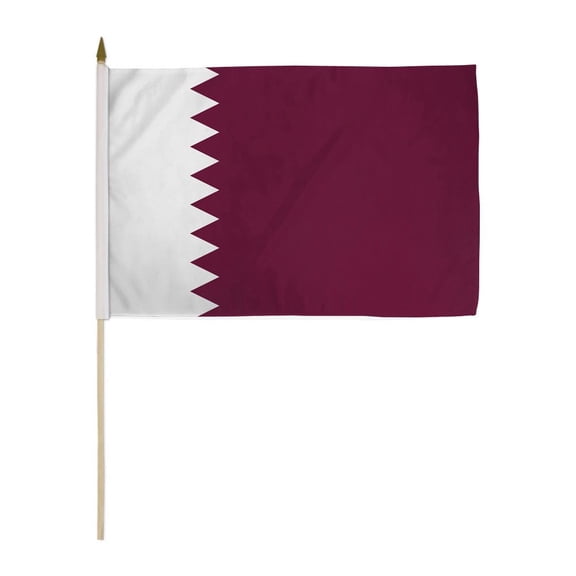 Qatar 12x18in Stick Flag