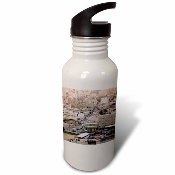 3dRose, Qatar, Ad Dawhah, Doha. View city skyline at sunset-AS30 WBI0133 - Walter Bibikow, 21 oz Sports Water Bottle