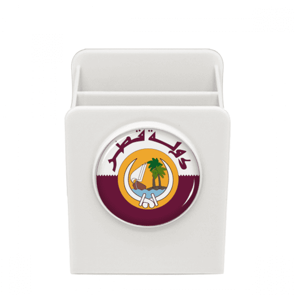 Qatar Asia National Emblem Desk Pencil Holder Cup Pen Organizer