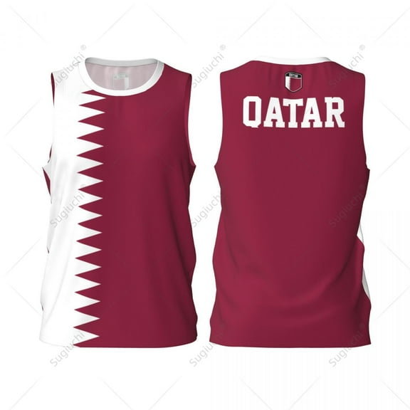 Qatar Flag Men Basketball Sports Jersey Running Fitness Multifunction Sleeveless tshirt Exclusive Custom Name Nunber