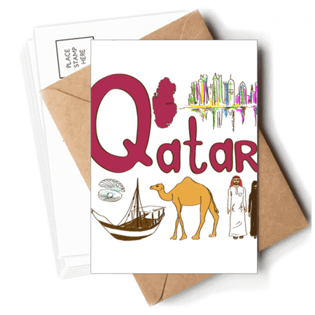 Qatar National symbol Landmark Pattern Postcards Envelopes Blank Note Cards Mailing