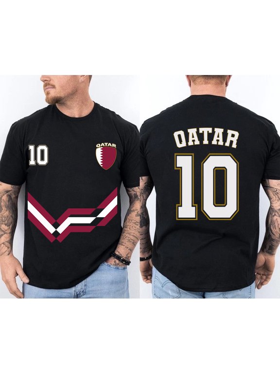 Qatar Number 10 Soccer Jersey Style T-Shirt