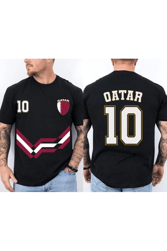 Qatar Number 10 Soccer Jersey Style T-Shirt