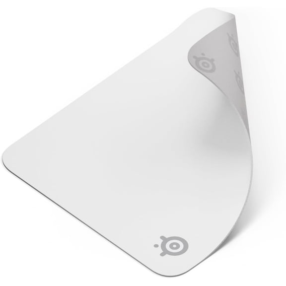 QcK Cloth Gaming Mouse Pad - Exclusive Micro-Woven Surface - Optimized for Gaming Sensors - Maximum Control - Size M - White