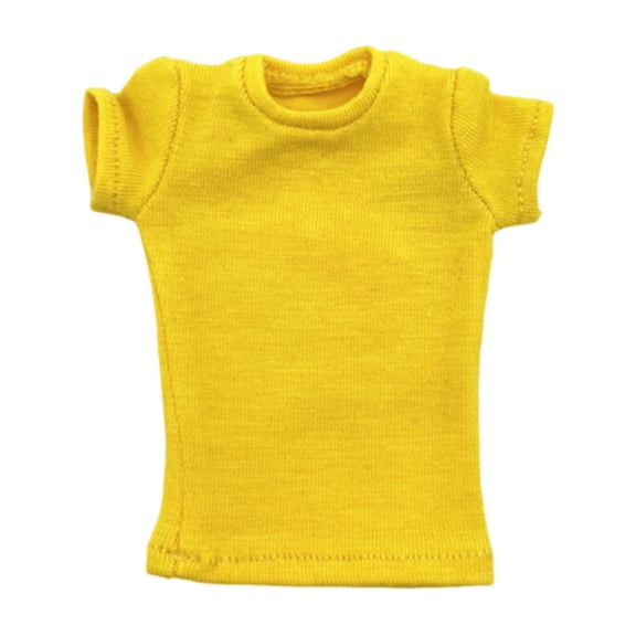 QccHieUs 1:6 Miniature T Shirt Doll Clothes for 12 inch Action Figures Dress up Accessory Yellow