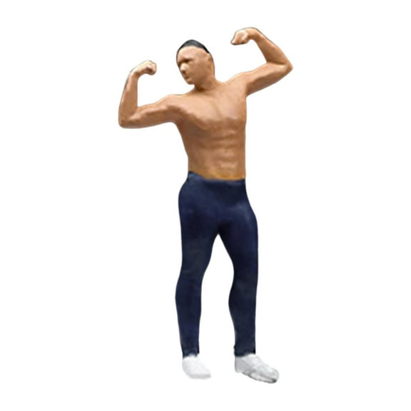 QccHieUs 1:64 Mini Figure Model Art Crafts Collection Simulation People Figure Artificial Fitness Man