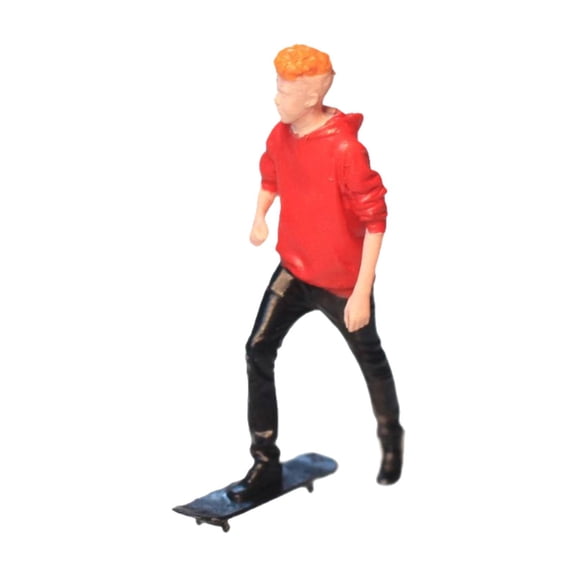 QccHieUs 1/64 Scale Diorama Stylish Figure Scene Layout Resin Miniature Character for DIY Skateboard Man