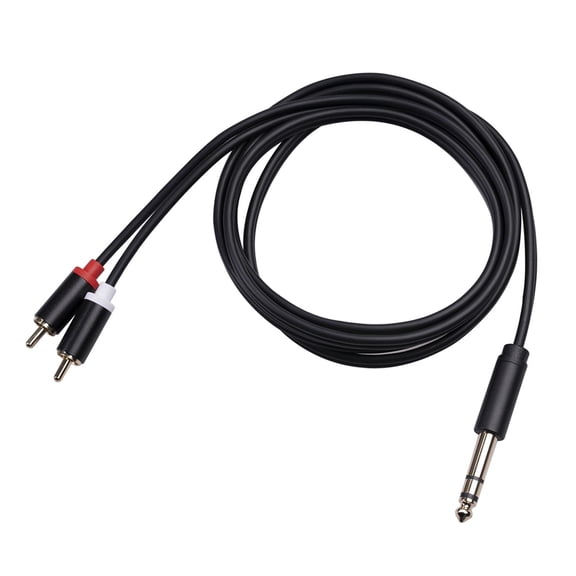 QccHieUs 1 PC 6.35 mm to 2RCA Cable RCA Cable Stereo Audio Cable for Mixer Amplifier 1.5M
