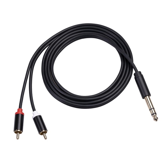 QccHieUs 1 PC 6.35 mm to 2RCA Cable RCA Cable Stereo Audio Cable for Mixer Amplifier 3M