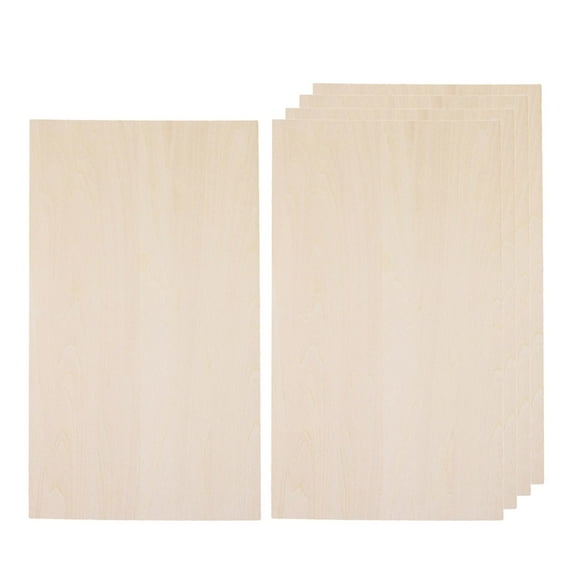 QccHieUs 10 Pieces Wood Sheets Board Unfinished Wood Board Arts Crafts Thin Wooden Slices 250mmx100mmx1mm