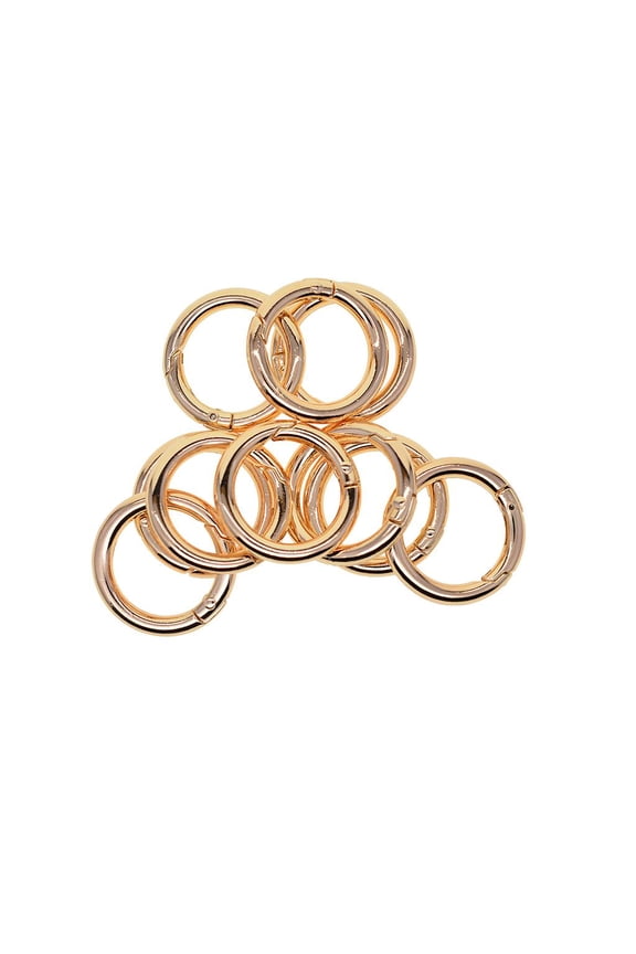 10 Round Carabiner Camp Spring Snap Clip Hook Keychain Keyring Gate Ring golden